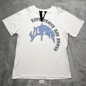 Vlone Old English Live Vlone Die Vlone T-shirt White Size Large